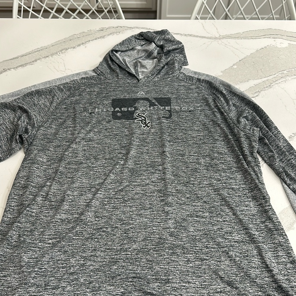 Majestic Chicago White Sox MLB On Field LS Hooded Cool Base T - Picture 2 of 6